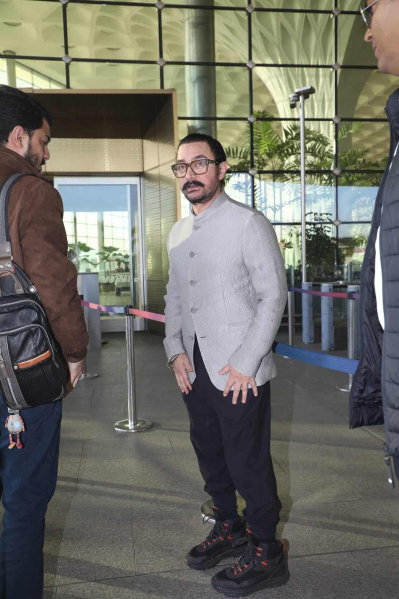 Aamir Khan was also seen at the airport on Wednesday morning as he headed out of the bay.